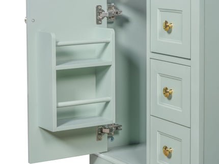 Modern Bathroom Vanity With Sink, 3 Drawers & Cabinet With 2 Tier Door Storage