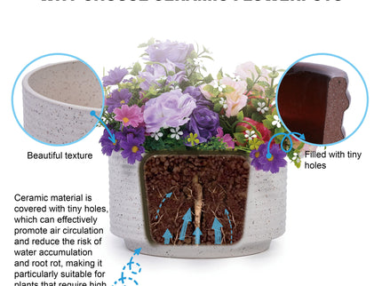 2 Pieces Flowerpot, Planter For Patio, Garden Or Windowsills - Milk White