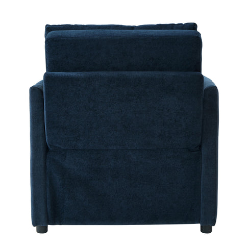Upholstered Convertible Sleeper Sofa With 5 Position Backrest, Side Pockets, Storage