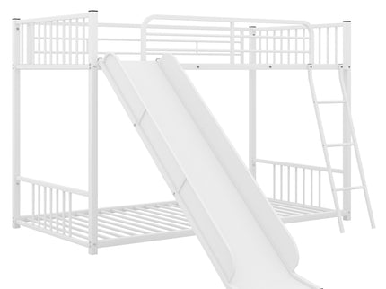 Metal Bunk Bed With Slide, Durable Steel Frame