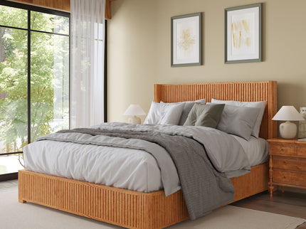 Platform Bed Frame With Headboard, Floor Standing Design