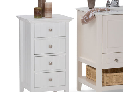 Acadian - 4 Drawer Floor Storage Cabinet - Pure White