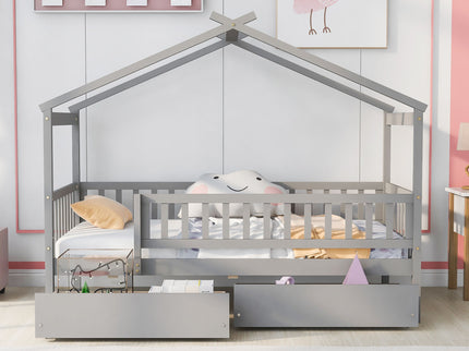 House Bed With 2 Drawers