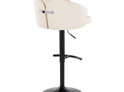 Dahlia - Contemporary Adjustable Barstool With Swivel With Rounded T Footrest (Set of 2)