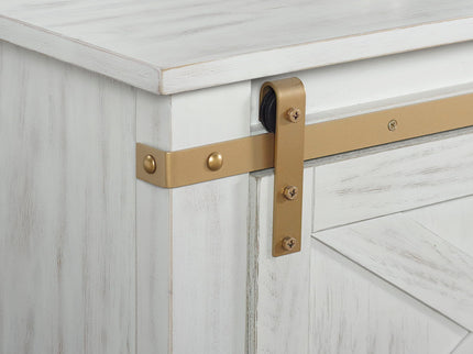 Coffee Table With Storage Drawer And Open Shelves - Antique White / Gold