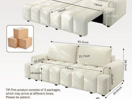 4 Seater Modern Couch With Seats Storage