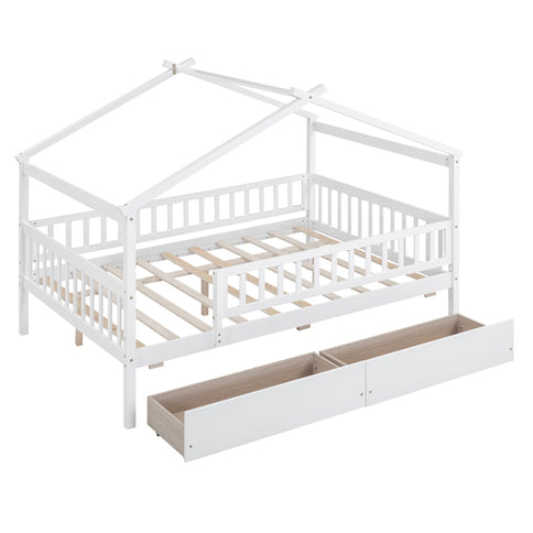 House Bed With 2 Drawers