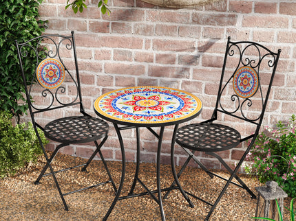 Lambert - Outdoor Chat Set - Black / Red