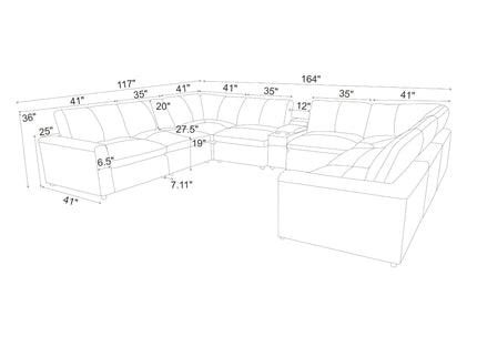Large Upholstered Seating Modular Sectional
