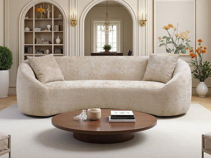 Curved 3 Seater Sofa, Long Living Room Couch