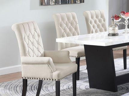 Norwich - Dining Arm Chair With Button Tufting And Rolled Top