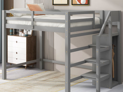 Loft Bed With Built In Storage Wardrobe And Staircase