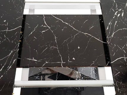 Modern Rectangle Dining Table With Stretchable TopAnd X Shape Legs