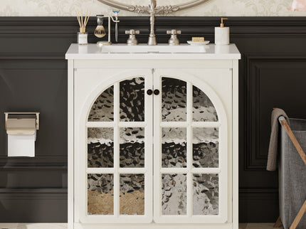 Vintage Farmhouse Bathroom Vanity With Ceramic Sink