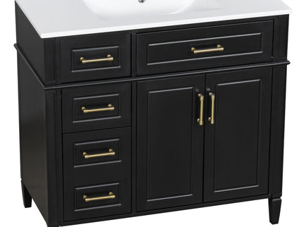 Bathroom Vanity With Sink, 4 Drawers, 2 Doors