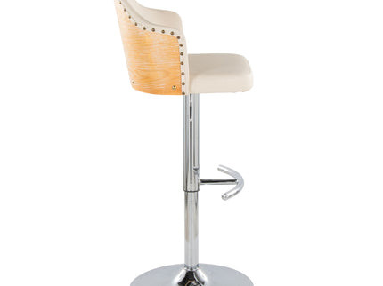 Ahoy - Contemporary Adjustable Barstool, Swivel With Rounded T Footrest (Set of 2)