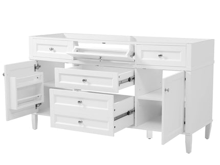 Bathroom Vanity Cabinet Only, 3 Drawers & 2 Doors, Adjustable Shelf, Soft Close Hinges - White