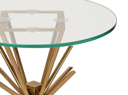 Table With Sunburst Design - Gold