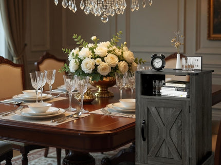 Farmhouse Nightstand, Charging Station & Storage