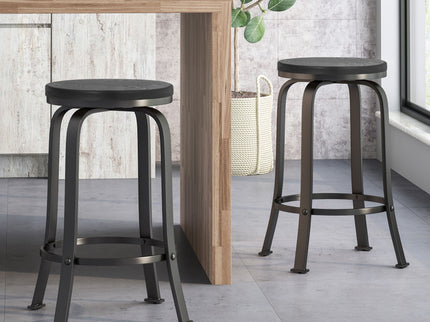 Modern Industrial Counter Stool Set With Swivel Function