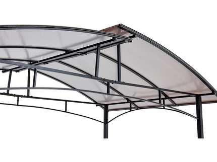 Grill Gazebo 8X5Ft, Outdoor Patio Canopy, Bbq Shelter With Steel Hardtop And Side Shelves - Black