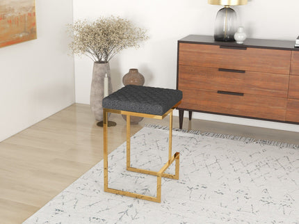 Joel - Upholstered Stool - Black / Gold