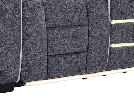 Austin - 3 Piece Reclining Sofa And Loveseat With Storage Arms - Gray