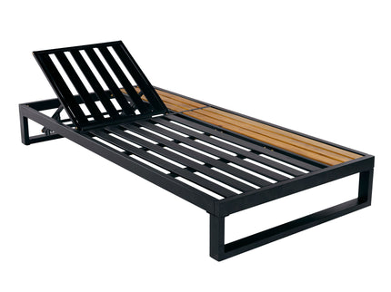 Chaise Lounge Set, 5 Position Adjustable, Flat Side Surface Storage