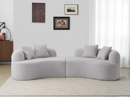 Curved 4 Seater Full Compression Sponge Sofa