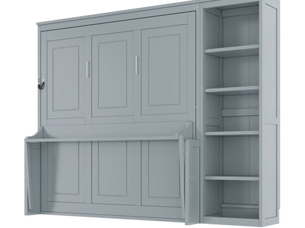 Sturdy Murphy Bed With Desk And Bookshelf
