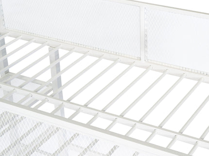 Loft Bed With 4 Tier Shelves And Storage