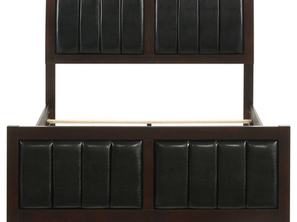 Full Panel Bed With Tufted Headboard Frame - Brown