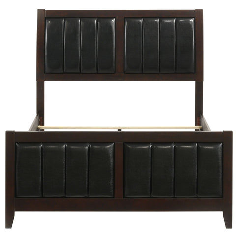 Full Panel Bed With Tufted Headboard Frame - Brown
