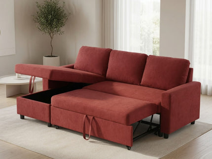 L - Shaped Convertible Sofa Bed With Storage Chaise