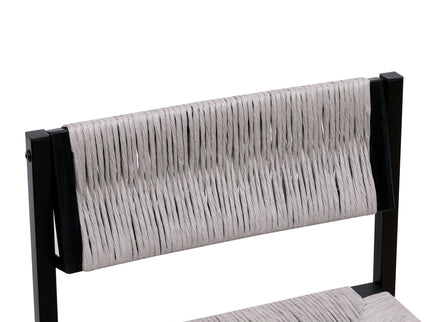 Bar Stools Paper Rope Weave Dining Chairs With Back Hand Weave Stools For Kichen Island, Bar & Counter (Set of 2)