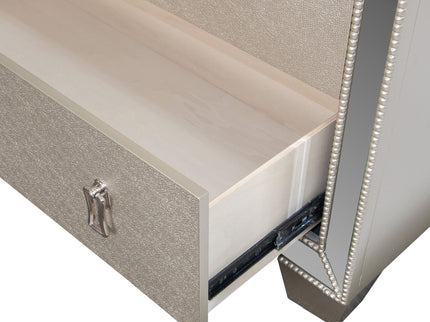 5 Drawer Chest Bedroom Furniture - Silver