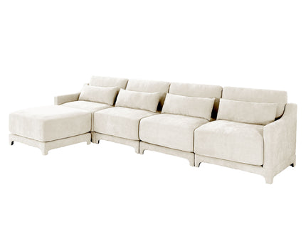 Stylish Sofa With Ottoman And Lumbar Pillows, Ergonomic Design