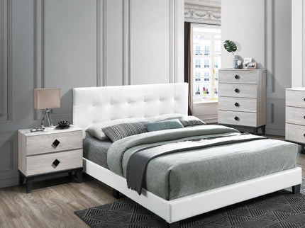 Contemporary Style Bed, Rectangle Headboard