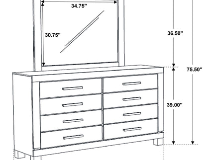 Bren - 8 Drawer Dresser With Mirror - Rustic Brown