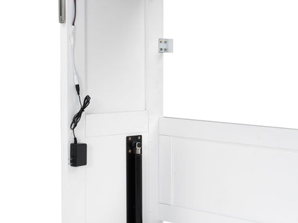 Murphy Bed With LED Light, Foldable Wall Bed Cabinet