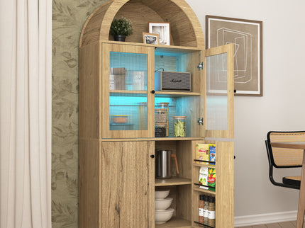 Modern Tech Inspired Dome Cabinet With LED Lighting