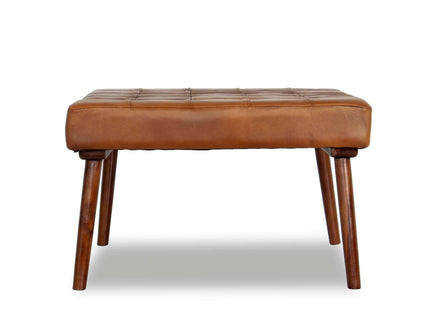 Mark - Tufted Square Genuine Upholstered Ottoman
