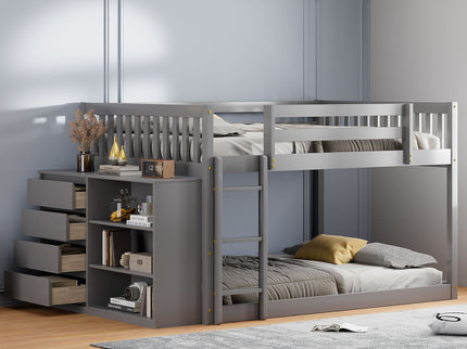 Bunk Bed With 4 Drawers And 3 Shelves