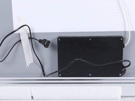 Modern LED Bathroom Vanity Mirror With Aluminum Frame, 45° Beveled Lights, Anti Fog - Silver