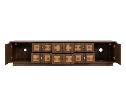 Media Console TV Stand With 6 Drawers & 2 Cabinets - Walnut