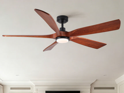 Ceiling Fan With Light And Remote Control, Noiseless, Dimmable, 6 Speeds Reversible For Indoor Or Covered Outdoor Use - Matte Black