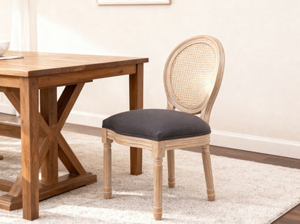 French Country Dining Chairs & Round Back (Set of 2)