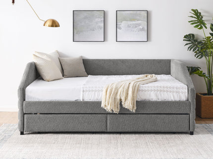 Elegant Daybed With Trundle Upholstered Tufted Sofa Bed