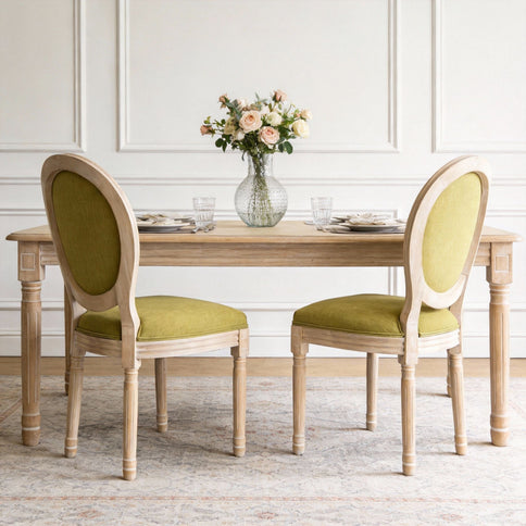 Upholstered With Round Back Dining Chairs (Set of 2)
