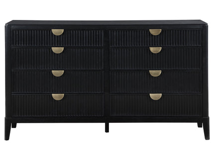 Mason - 8 Drawer Dresser With Fluted Design - Black
